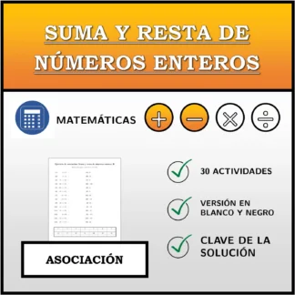 Ejercicio de asociación: Suma y resta de números enteros