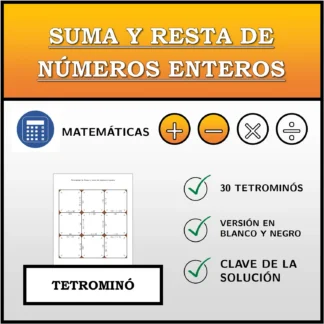 Tetrominó: Suma y resta de números enteros