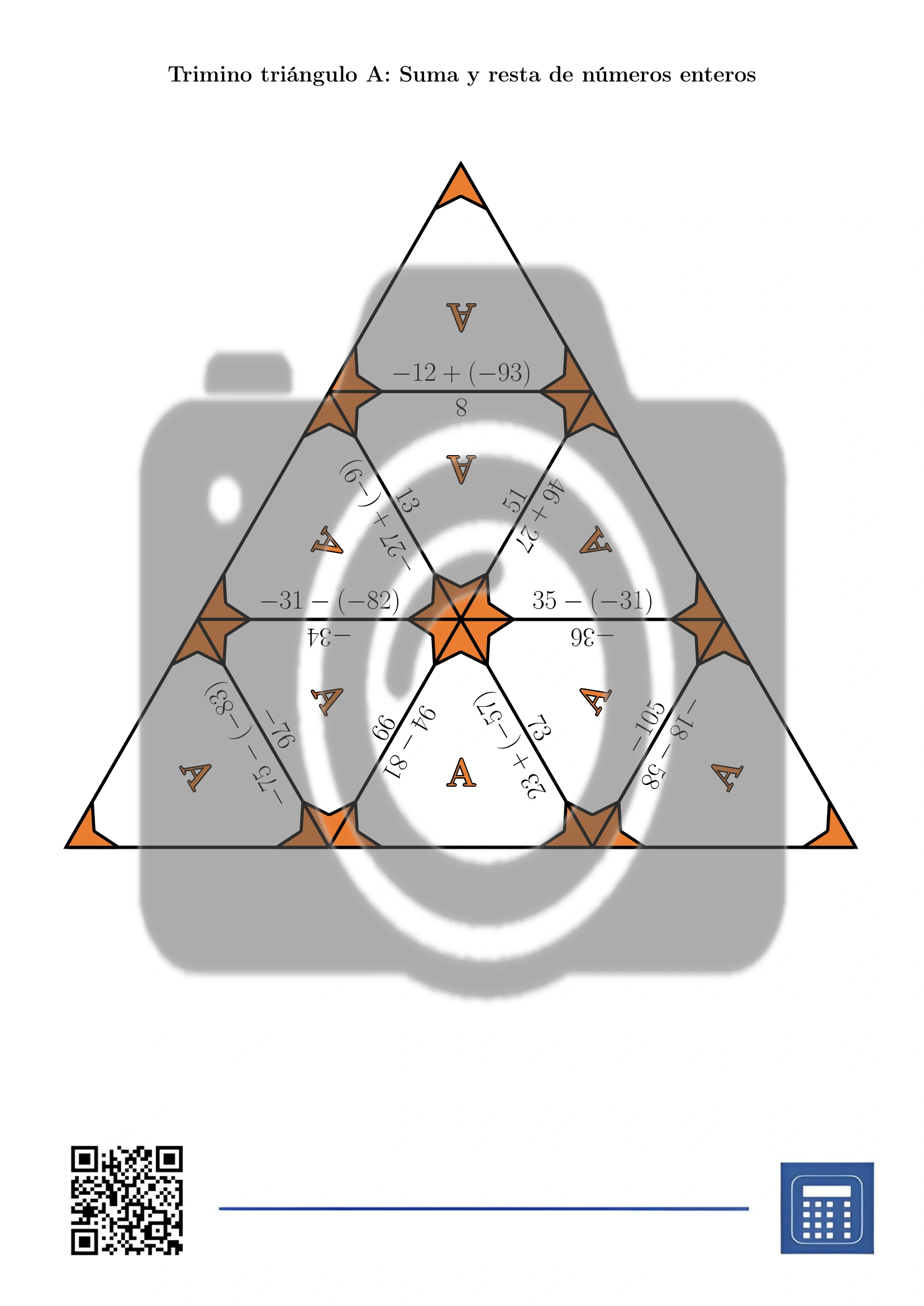 Trimino: Suma y resta de números enteros - Imagen 2