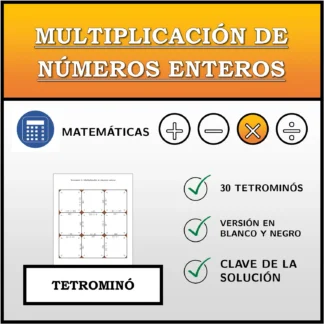 Tetrominó: Multiplicación de números enteros