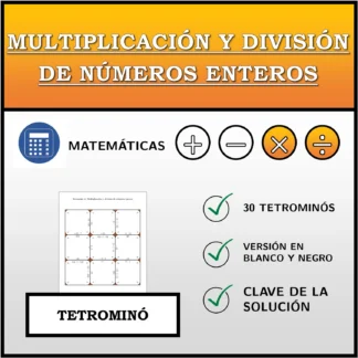 Tetrominó: Multiplicación y división de números enteros