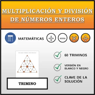Trimino: Multiplicación y división de números enteros