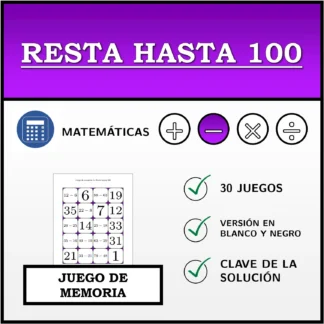 Juego de memoria: Resta hasta 100