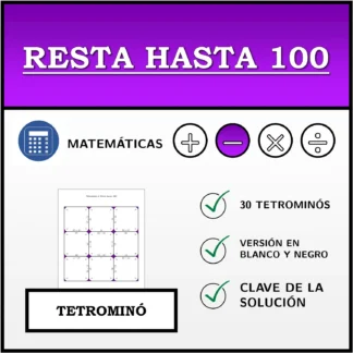 Tetrominó: Resta hasta 100