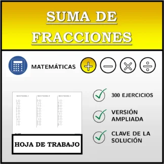 Hoja de trabajo: Suma de fracciones
