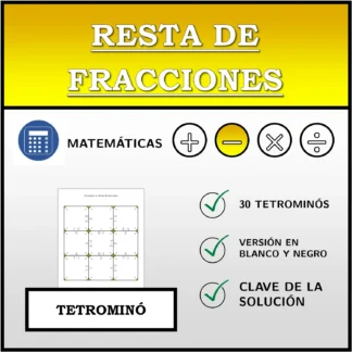 Tetrominó: Resta de fracciones