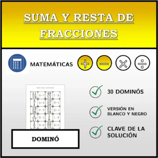 Dominó: Suma y resta de fracciones