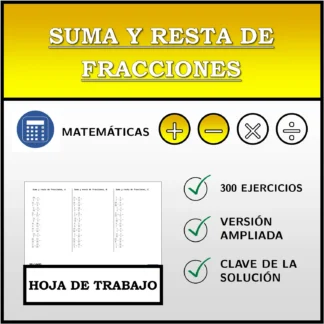 Hoja de trabajo: Suma y resta de fracciones