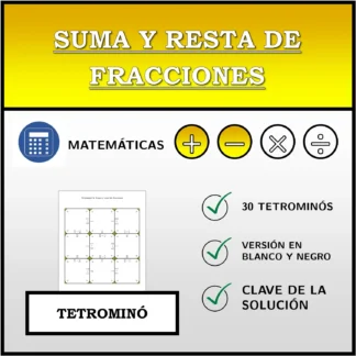 Tetrominó: Suma y resta de fracciones