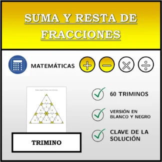 Trimino: Suma y resta de fracciones