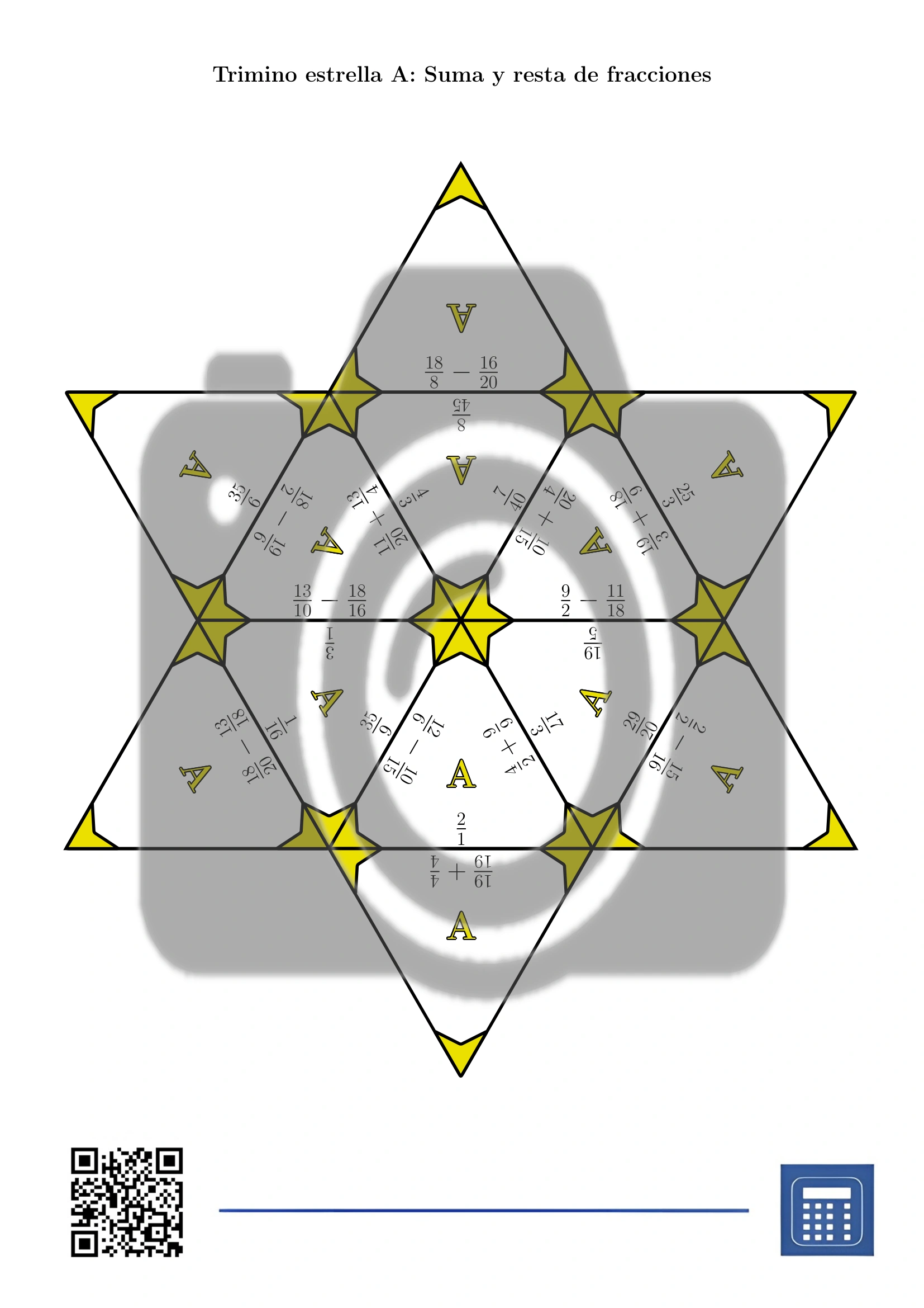 Trimino: Suma y resta de fracciones - Imagen 4