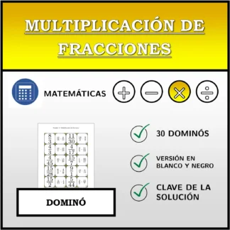 Dominó: Multiplicación de fracciones
