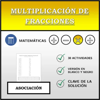Ejercicio de asociación: Multiplicación de fracciones