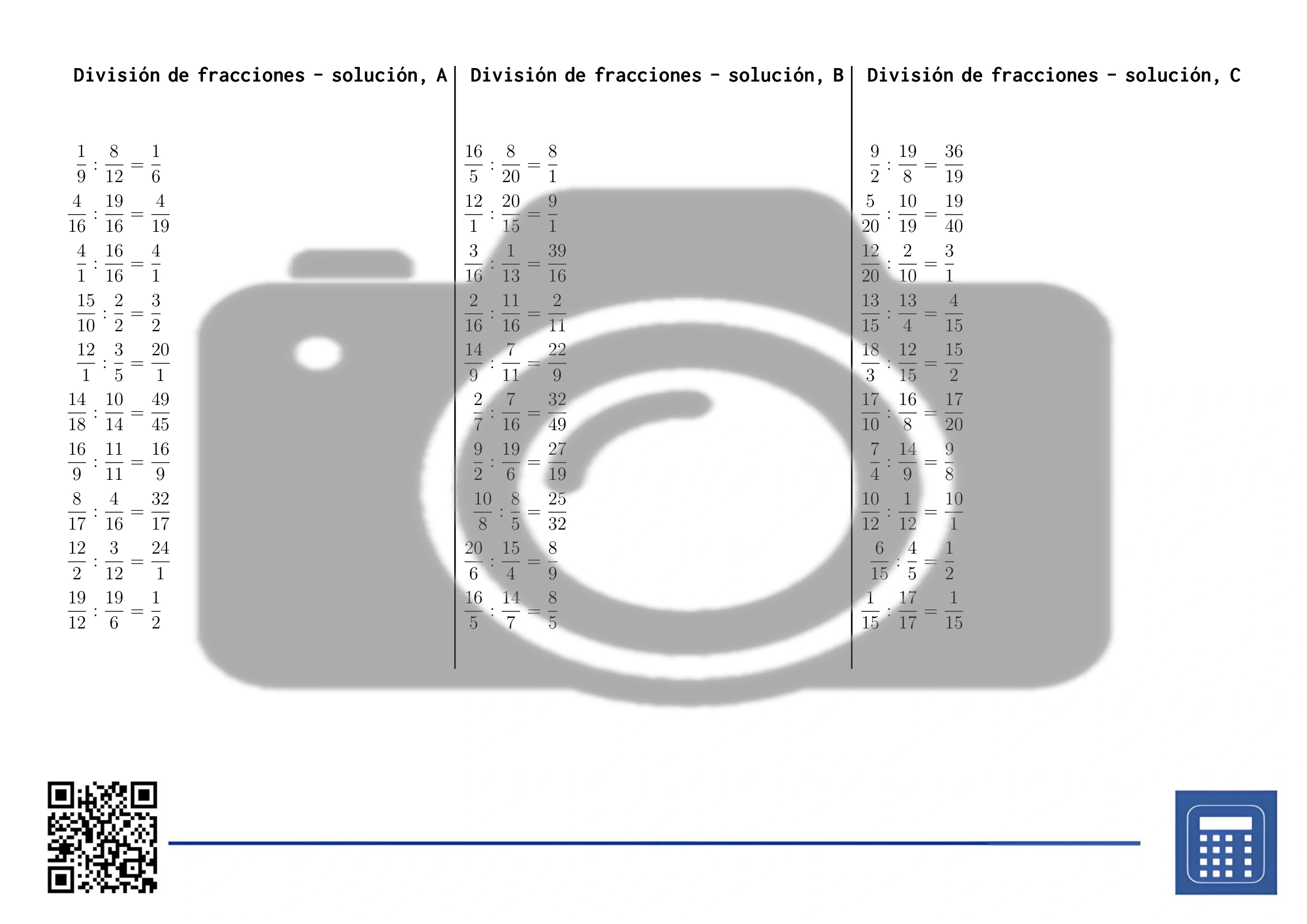 Hoja de trabajo: División de fracciones - Imagen 4