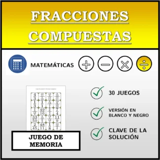 Juego de memoria: Fracciones compuestas