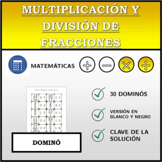 Dominó: Multiplicación y división de fracciones