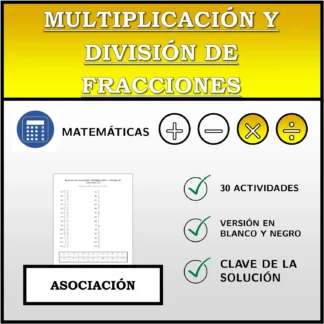 Ejercicio de asociación: Multiplicación y división de fracciones