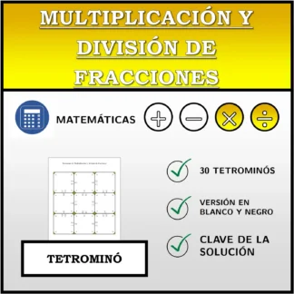 Tetrominó: Multiplicación y división de fracciones
