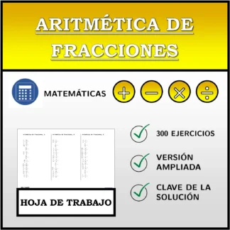 Hoja de trabajo: Aritmética de fracciones