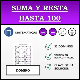 Dominó: Suma y resta hasta 100