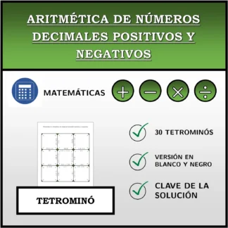 Tetrominó: Aritmética de números decimales positivos y negativos
