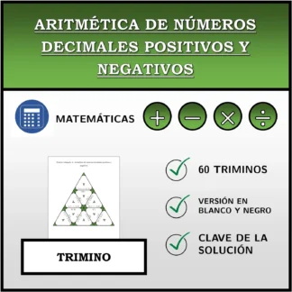 Trimino: Aritmética de números decimales positivos y negativos