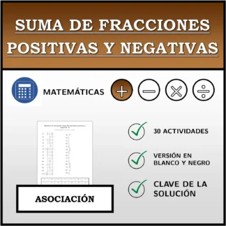 Ejercicio de asociación: Suma de fracciones positivas y negativas