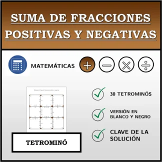 Tetrominó: Suma de fracciones positivas y negativas
