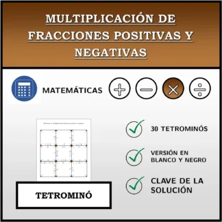 Tetrominó: Multiplicación de fracciones positivas y negativas
