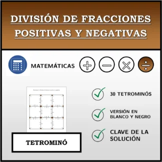 Tetrominó: División de fracciones positivas y negativas