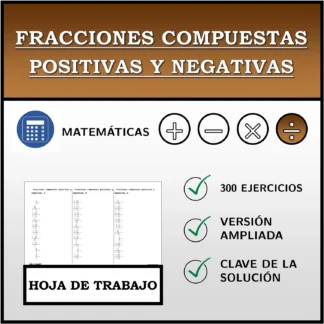 Hoja de trabajo: Fracciones compuestas positivas y negativas