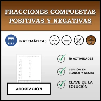 Ejercicio de asociación: Fracciones compuestas positivas y negativas