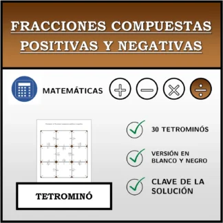 Tetrominó: Fracciones compuestas positivas y negativas