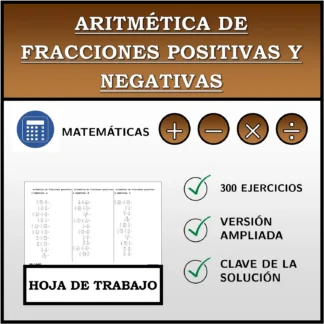 Hoja de trabajo: Aritmética de fracciones positivas y negativas