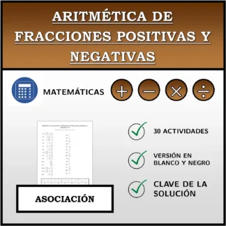 Ejercicio de asociación: Aritmética de fracciones positivas y negativas