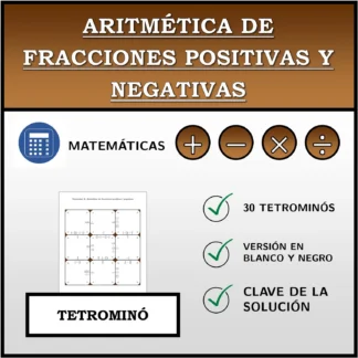 Tetrominó: Aritmética de fracciones positivas y negativas