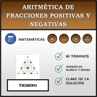 Trimino: Aritmética de fracciones positivas y negativas