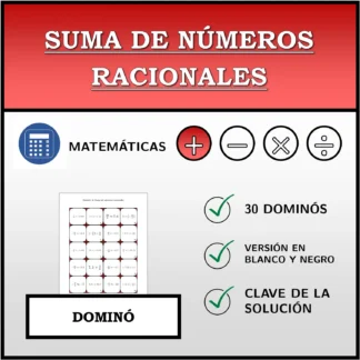 Dominó: Suma de números racionales