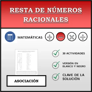 Ejercicio de asociación: Resta de números racionales