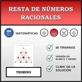 Trimino: Resta de números racionales