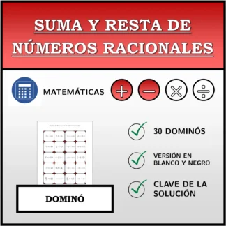 Dominó: Suma y resta de números racionales