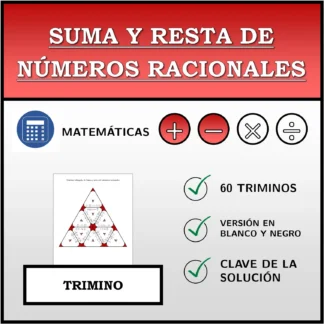 Trimino: Suma y resta de números racionales
