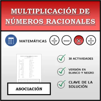 Ejercicio de asociación: Multiplicación de números racionales