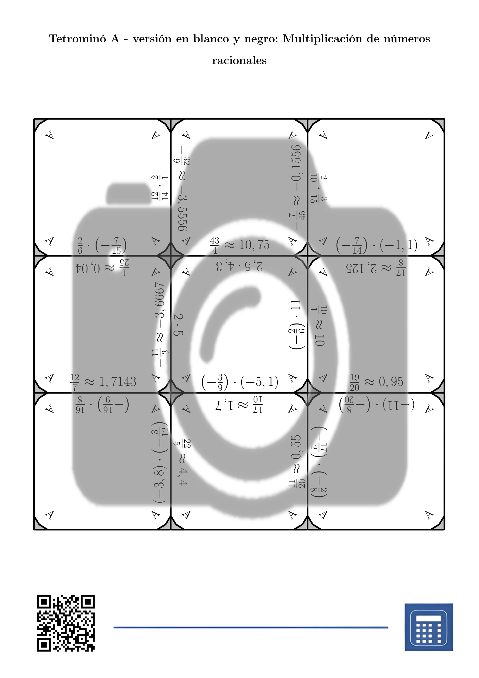 Tetrominó: Multiplicación de números racionales - Imagen 3
