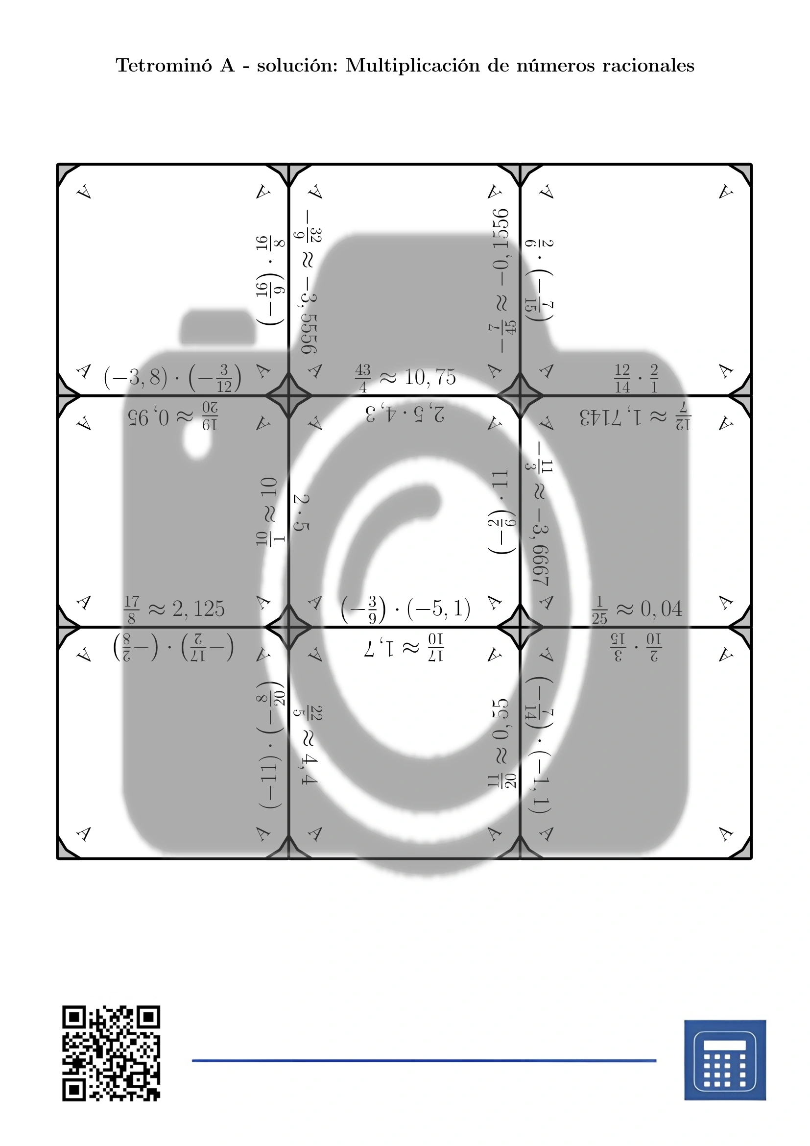 Tetrominó: Multiplicación de números racionales - Imagen 4