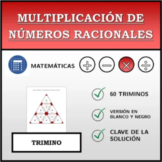 Trimino: Multiplicación de números racionales