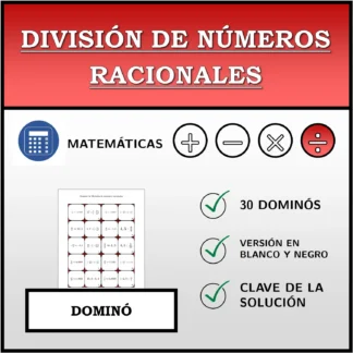 Dominó: División de números racionales