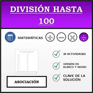 Ejercicio de asociación: División hasta 100