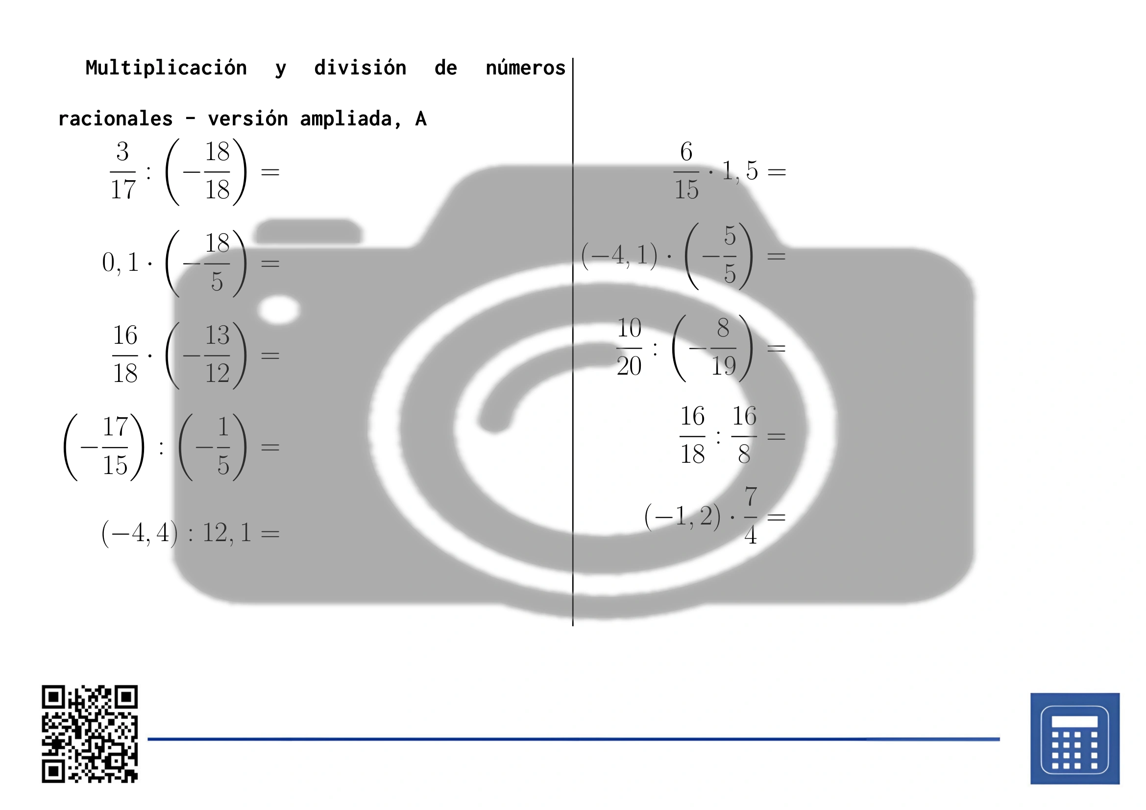 Hoja de trabajo: Multiplicación y división de números racionales - Imagen 3