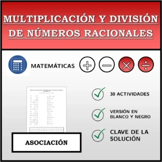 Ejercicio de asociación: Multiplicación y división de números racionales